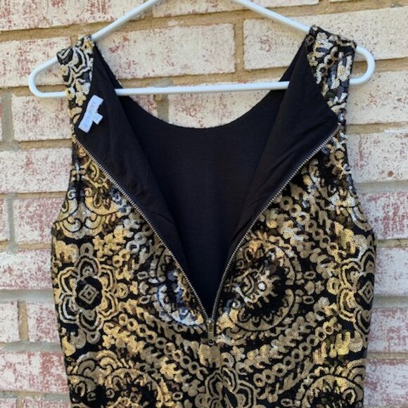 Jun & Ivy Black and Gold Sequin Cocktail Dress - Picture 7 of 11